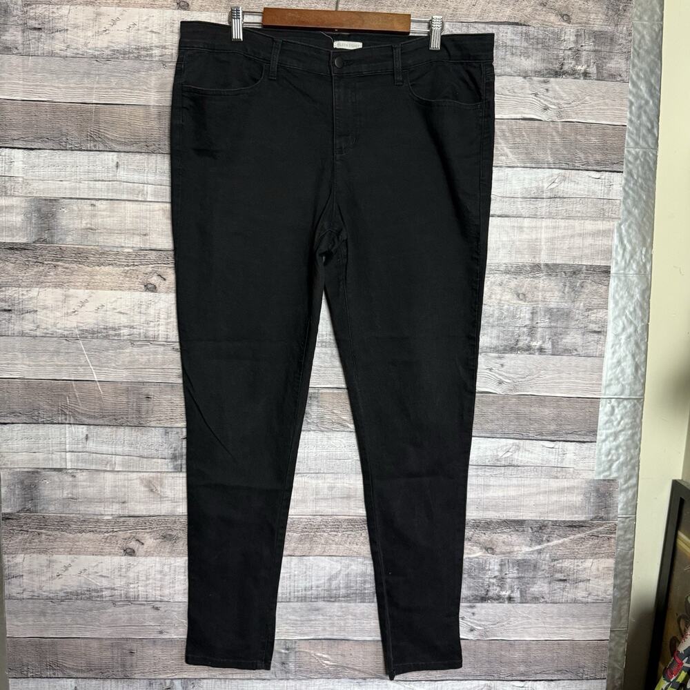 Eileen Fisher Jeans Women’s 18 Black Cotton Stretch High Rise Skinny Lightweight